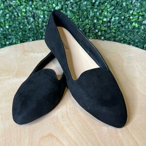 Ataiwee Black Suede Ballet Flats Slip-On Shoes Size 9 Cozy Lightweight NWT